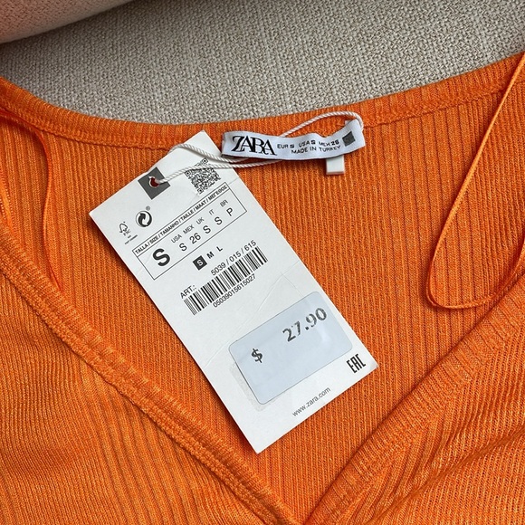 Orange Button Down Sweater